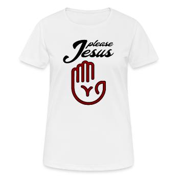 Please jesus - Women's Breathable T-Shirt - white - Front - AI Model Female 172 dark (172cm)