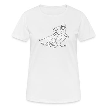 Skier Illustration - Women's Breathable T-Shirt - white - Front - AI Model Female 172 dark (172cm)
