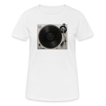 Jeu de vinyle vinyle gramophone platine - T-shirt respirant Femme - blanc - Devant - AI Model Female 172 dark (172cm)