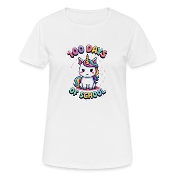 100e jour d’école 100 jour d’école des enfants - T-shirt respirant Femme - blanc - Devant - AI Model Female 172 dark (172cm)