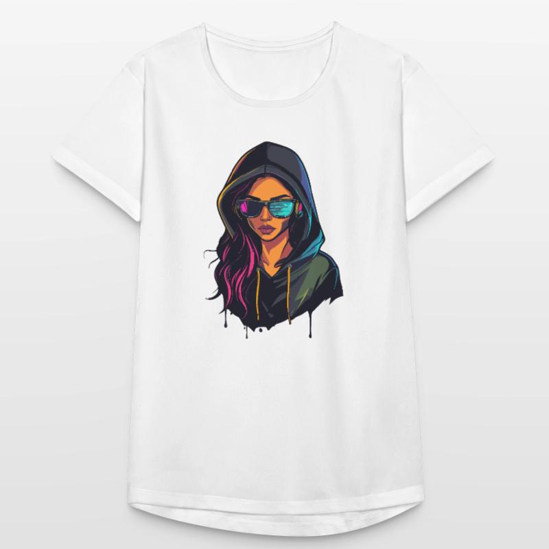 Hacker Programmer Developer Woman Portrait Women's Breathable T-Shirt