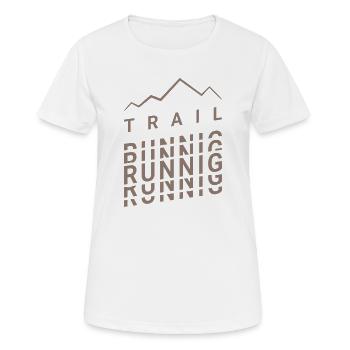 Trailrunning-Bewegung - Frauen T-Shirt atmungsaktiv - Weiß - Vorne - AI Model Female 172 dark (172cm)