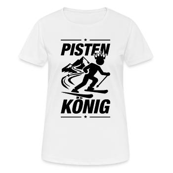 Pisten König Ski Lustig - Frauen T-Shirt atmungsaktiv - Weiß - Vorne - AI Model Female 172 dark (172cm)