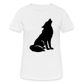 Silhouette de loup - T-shirt respirant Femme - blanc - Devant - AI Model Female 172 dark (172cm)
