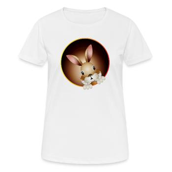 Curious rabbit looks out of the rabbit hole - Women's Breathable T-Shirt - white - Front - AI Model Female 172 dark (172cm)