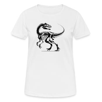 Raptor - Ich war der Chef… vor dem Meteoriten - Frauen T-Shirt atmungsaktiv - Weiß - Vorne - AI Model Female 172 dark (172cm)