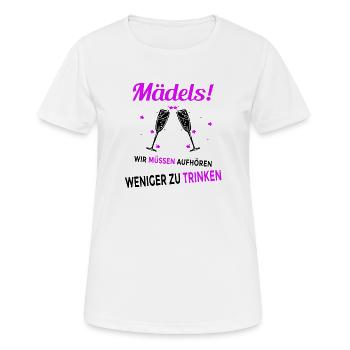 Les filles ! Il faut arrêter de boire moins - T-shirt respirant Femme - blanc - Devant - AI Model Female 172 dark (172cm)