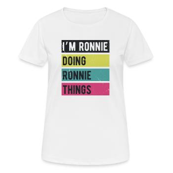 I’m Ronnie Doing Ronnie Things Retro Colors - Women's Breathable T-Shirt - white - Front - AI Model Female 172 dark (172cm)
