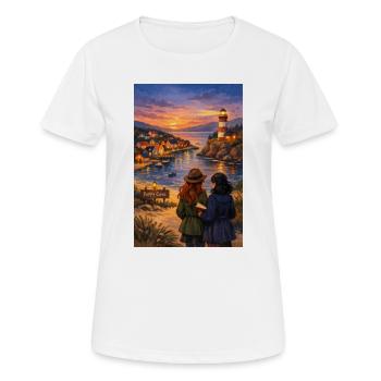 Brise am Poppy Cove Leuchtturm - Frauen T-Shirt atmungsaktiv - Weiß - Vorne - AI Model Female 172 dark (172cm)