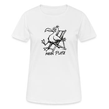 Pélican sur la chaise longue – Chez moi - T-shirt respirant Femme - blanc - Devant - AI Model Female 172 dark (172cm)