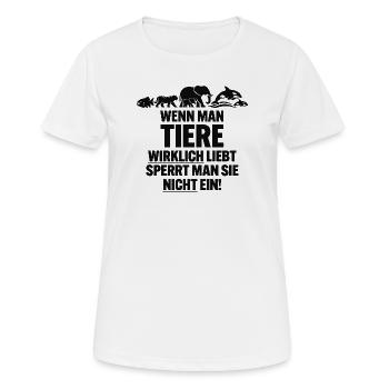 anti ZOO - Women's Breathable T-Shirt - white - Front - AI Model Female 172 dark (172cm)