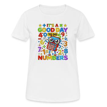 Vibrant Numbers Calculator - Women's Breathable T-Shirt - white - Front - AI Model Female 172 dark (172cm)