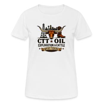 Longhorn West Texas Vintage CTT Oil Exploration - Women's Breathable T-Shirt - white - Front - AI Model Female 172 dark (172cm)