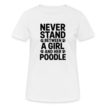 Paroles de caniche Caniche Cadeau drôle de caniche - T-shirt respirant Femme - blanc - Devant - AI Model Female 172 dark (172cm)