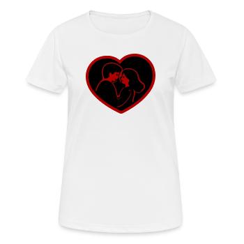 Couple amoureux - T-shirt respirant Femme - blanc - Devant - AI Model Female 172 dark (172cm)