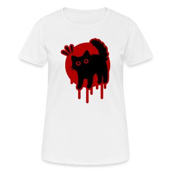 Kater Katze - Frauen T-Shirt atmungsaktiv - Weiß - Vorne - AI Model Female 172 dark (172cm)