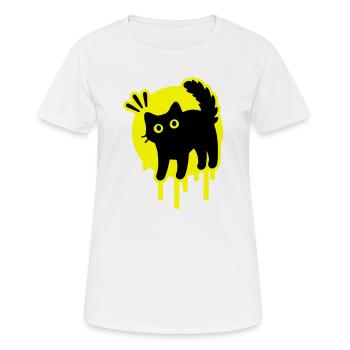 Kater Katze - Frauen T-Shirt atmungsaktiv - Weiß - Vorne - AI Model Female 172 dark (172cm)