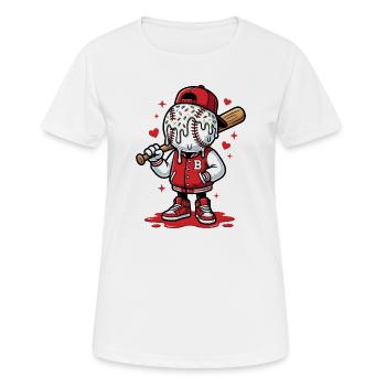 Dessin animé du joueur de baseball doux - T-shirt respirant Femme - blanc - Devant - AI Model Female 172 dark (172cm)