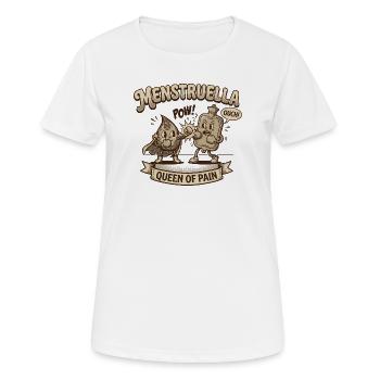 Menstruella Boxkampf – Wärmflasche Retro Design - Frauen T-Shirt atmungsaktiv - Weiß - Vorne - AI Model Female 172 dark (172cm)