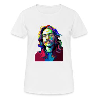 Trommelmusiker-Pop-Art - Frauen T-Shirt atmungsaktiv - Weiß - Vorne - AI Model Female 172 dark (172cm)