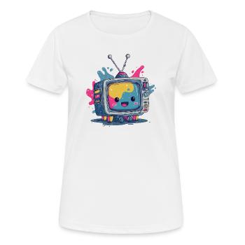 Kunterbunter TV-Kumpel - Frauen T-Shirt atmungsaktiv - Weiß - Vorne - AI Model Female 172 dark (172cm)