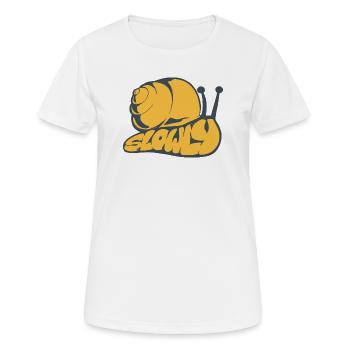 Langsam ein gezogenes Wort - Frauen T-Shirt atmungsaktiv - Weiß - Vorne - AI Model Female 172 dark (172cm)