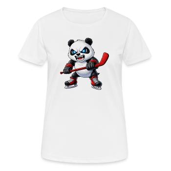 Süßer Panda Eishockeyspieler Aggressiver Hockey Ca - Frauen T-Shirt atmungsaktiv - Weiß - Vorne - AI Model Female 172 dark (172cm)