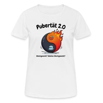 Pubertät 2.0 - Menopause Yin Yang & Gleichgewicht - Frauen T-Shirt atmungsaktiv - Weiß - Vorne - AI Model Female 172 dark (172cm)