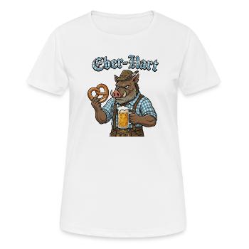 Eber-Hart Bierheld mit Brezel - Frauen T-Shirt atmungsaktiv - Weiß - Vorne - AI Model Female 172 dark (172cm)