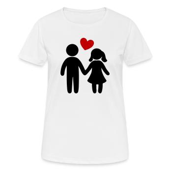 Couple amoureux - T-shirt respirant Femme - blanc - Devant - AI Model Female 172 dark (172cm)