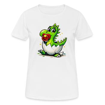 Bébé Dragon avec tétine - T-shirt respirant Femme - blanc - Devant - AI Model Female 172 dark (172cm)
