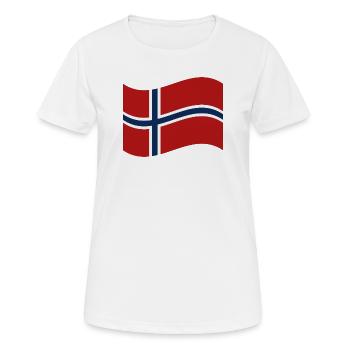 Norwegische Flagge - Frauen T-Shirt atmungsaktiv - Weiß - Vorne - AI Model Female 172 dark (172cm)