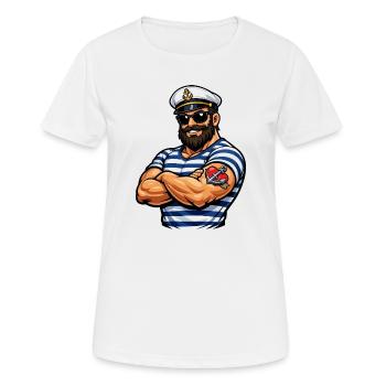 Seemann mit Tattoo - Frauen T-Shirt atmungsaktiv - Weiß - Vorne - AI Model Female 172 dark (172cm)