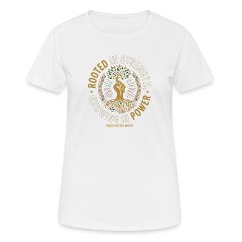 Wurzelkraft: Wachsen in Macht - Frauen T-Shirt atmungsaktiv - Weiß - Vorne - AI Model Female 172 dark (172cm)