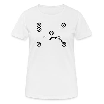 Stratégie des entraîneurs tactiques de football - T-shirt respirant Femme - blanc - Devant - AI Model Female 172 dark (172cm)