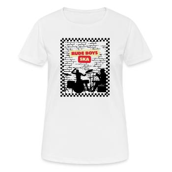 T-shirt logo Ska Rude Boys - T-shirt respirant Femme - blanc - Devant - AI Model Female 172 dark (172cm)