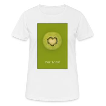Kiwifruit with Heart Fresh Perspective - Women's Breathable T-Shirt - white - Front - AI Model Female 172 dark (172cm)