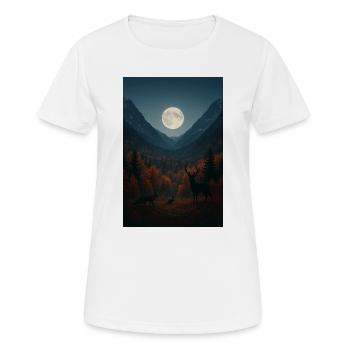 Lumière lunaire sur vallée forestière - T-shirt respirant Femme - blanc - Devant - AI Model Female 172 dark (172cm)