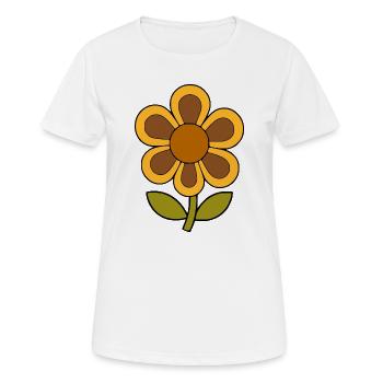 70s Flower Pattern Retro - Women's Breathable T-Shirt - white - Front - AI Model Female 172 dark (172cm)