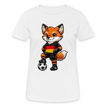 Football Fox Allemagne Fan Drapeau allemand - T-shirt respirant Femme - blanc - Devant - AI Model Female 172 dark (172cm)