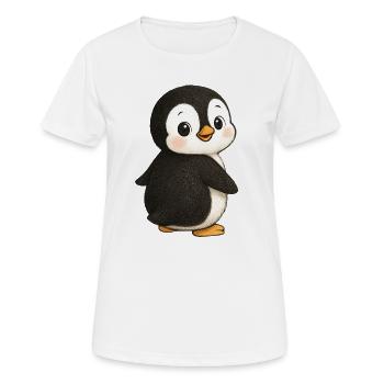 Pingouin Animal mignon Pôle Sud - T-shirt respirant Femme - blanc - Devant - AI Model Female 172 dark (172cm)