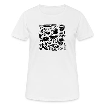 Fiktive Tierwelt Collage - Frauen T-Shirt atmungsaktiv - Weiß - Vorne - AI Model Female 172 dark (172cm)