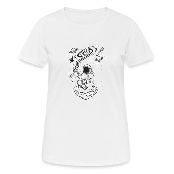 Cosmic Coffee Ritual monochrome - Frauen T-Shirt atmungsaktiv - Weiß - Vorne - AI Model Female 172 dark (172cm)