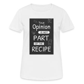 Votre avis ne fait pas partie de la recette - T-shirt respirant Femme - blanc - Devant - AI Model Female 172 dark (172cm)