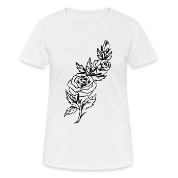 Rose Vine - Women's Breathable T-Shirt - white - Front - AI Model Female 172 dark (172cm)