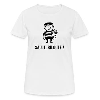 Salut biloute - T-shirt respirant Femme - blanc - Devant - AI Model Female 172 dark (172cm)