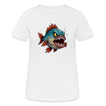 Piranha Deep Sea Fighter - Women's Breathable T-Shirt - white - Front - AI Model Female 172 dark (172cm)