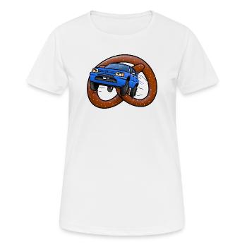 Les bretzels à roulettes - T-shirt respirant Femme - blanc - Devant - AI Model Female 172 dark (172cm)