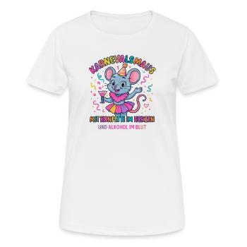 Carnaval : Souris Confettis en Cœur de Carnaval - T-shirt respirant Femme - blanc - Devant - AI Model Female 172 dark (172cm)