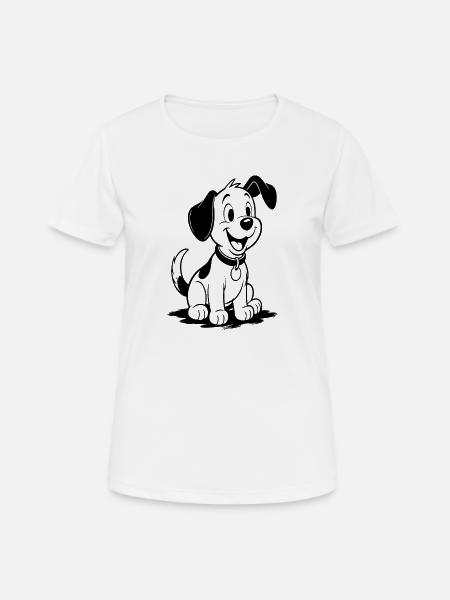 Résumé du chien animé joyeux - T-shirt respirant Femme - blanc